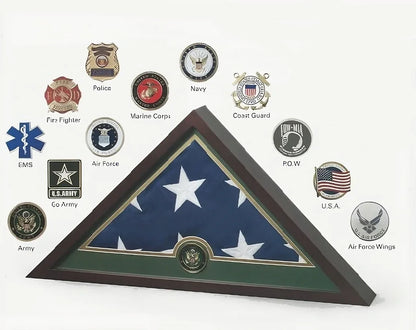 Medallion Flag Display Case, Memorial Flag Display case.