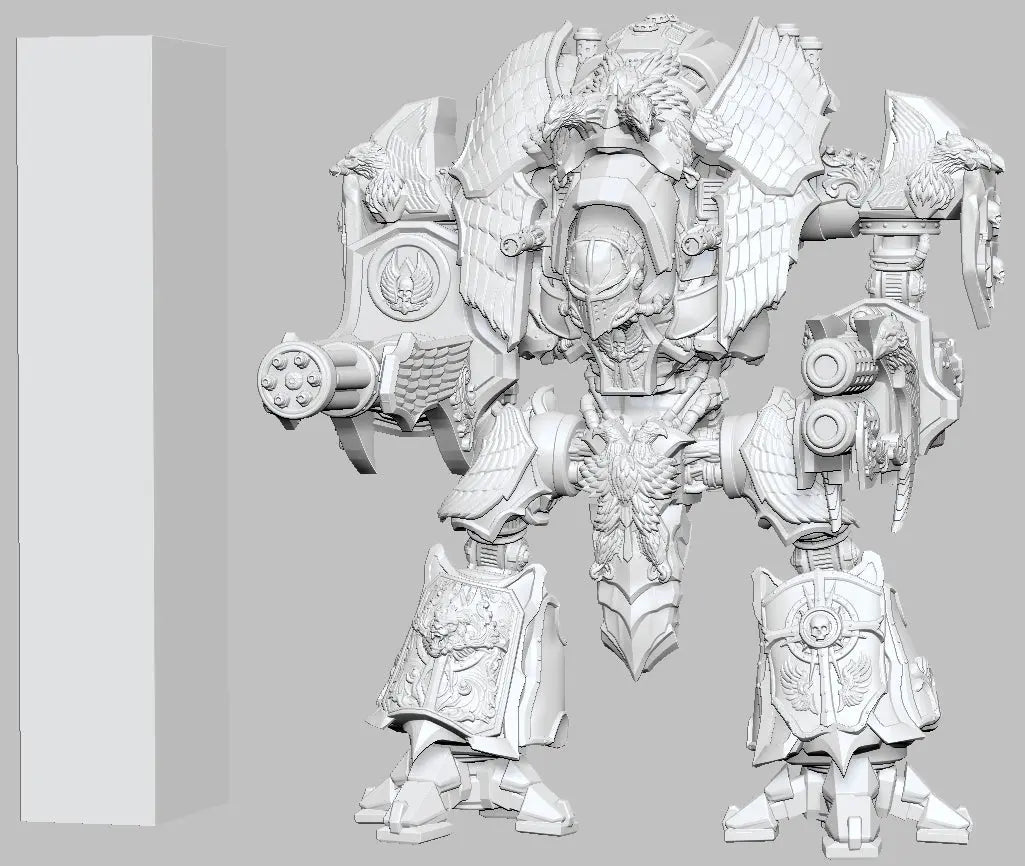 Medieval Mech Knight by 3DArtGuy 32mm scale, 50, 180mm, Miniature War Gaming Figure