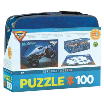 Megalodon Monster Jam Lunch Bag & 100 Piece Jigsaw Puzzle Eurographics