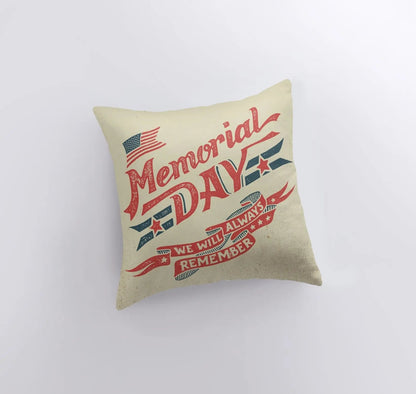 Memorial Day Red | Pillow Cover | Memorial Gift | Thank You Gift | Home Decor | Freedom Pillow | Farmhouse Decor | Throw Pillows | Room Decor by UniikPillows