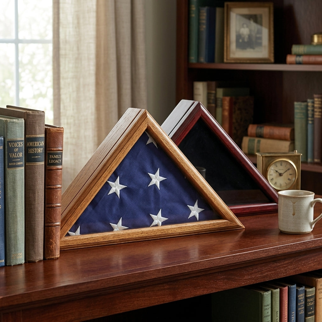 Coast Guard Display Case for 5ft x 9.5ft Flag - Cherry