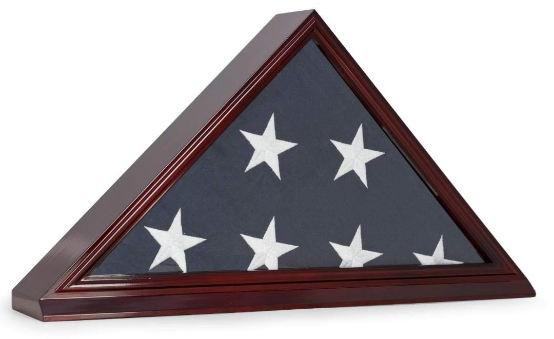 Memorial Flag Frame Display Case for 5" x 9.5" Flag Folded for Funeral or Burial Flag