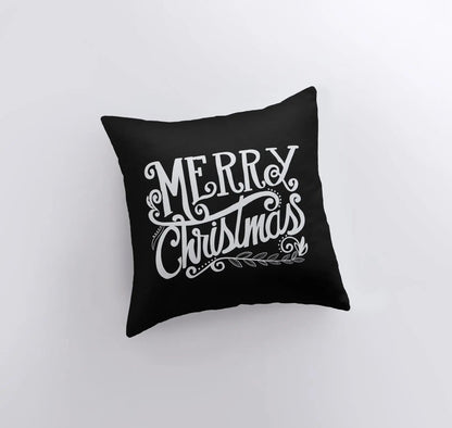 Merry Christmas | Black and White | Throw Pillow | Christmas Pillow | Home Decor | Christmas Pillowcases | Christmas tree | Christmas Gifts by UniikPillows