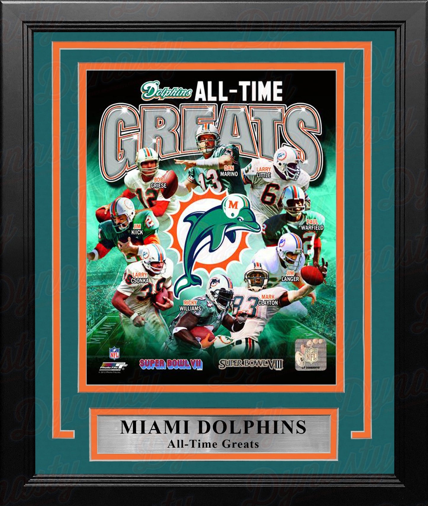 Miami Dolphins All-Time Greats 8" x 10" Framed Football Photo