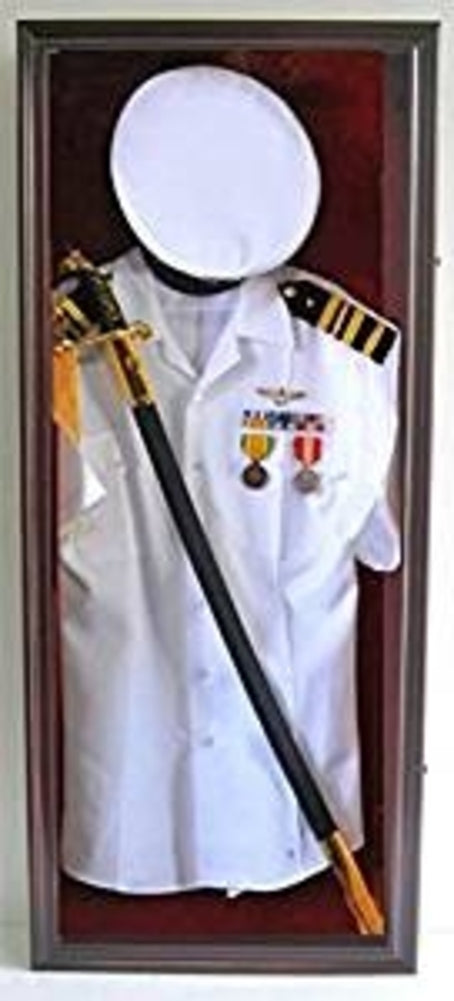 Military Uniform Shadow Box Sword or Gun Display Case.