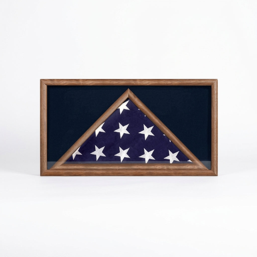 Military Flag and Medal Display Case Shadow Box back panel for easy flag insertion