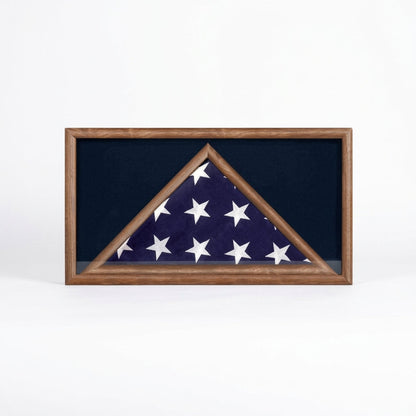 Military Flag and Medal Display Case Shadow Box back panel for easy flag insertion