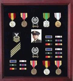 Army Medal Display Case, Army Medal Shadow box - Cherry