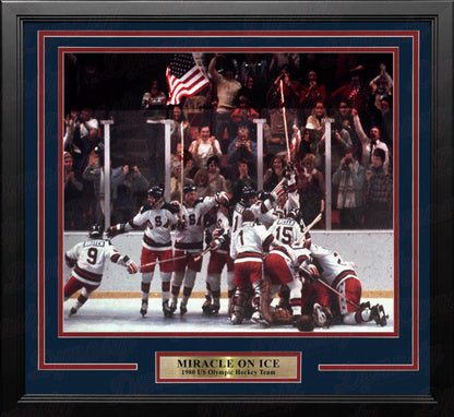 1980 USA Miracle on Ice Olympic Hockey Framed & Matted Photo