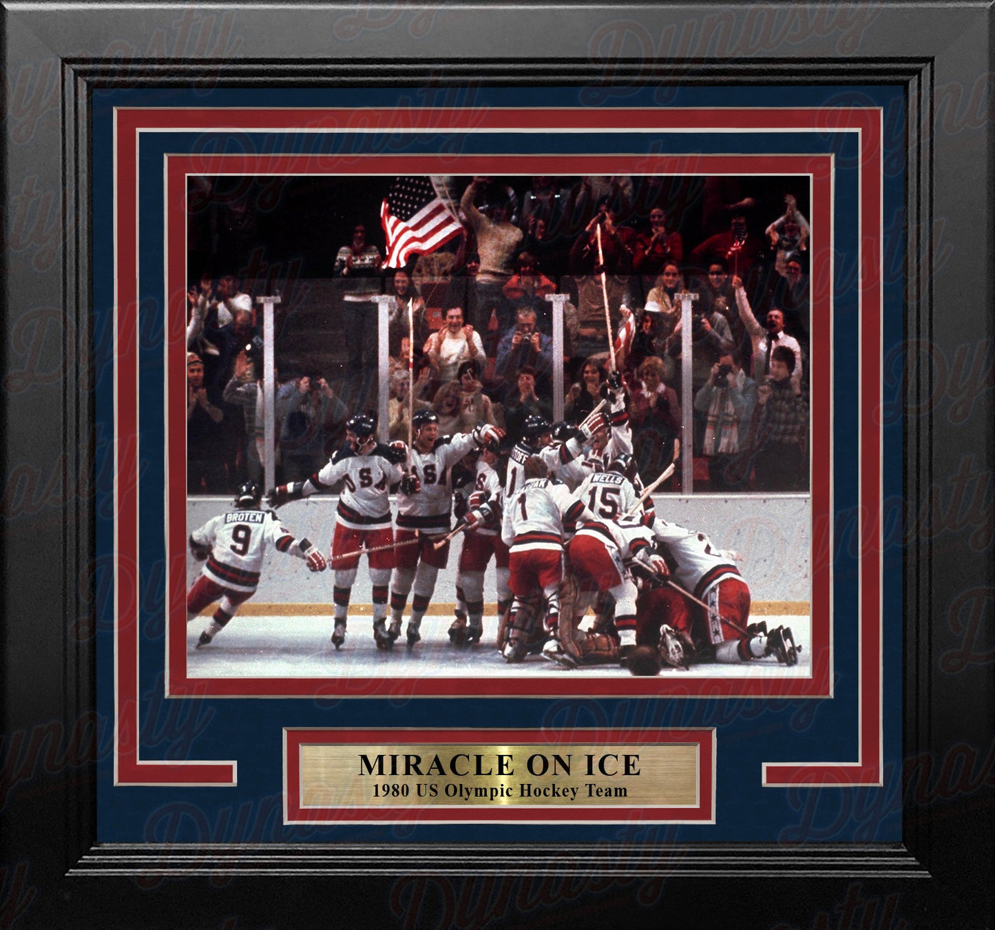 1980 USA Miracle on Ice Olympic Hockey Framed & Matted Photo