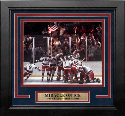 1980 USA Miracle on Ice Olympic Hockey Framed & Matted Photo