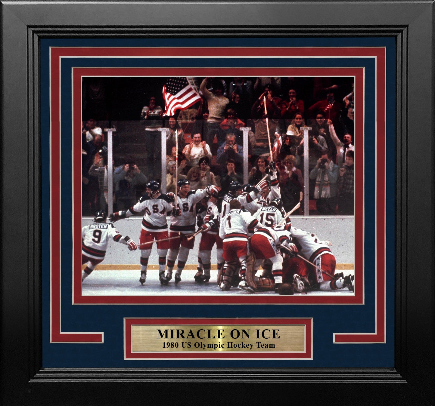 1980 USA Miracle on Ice Olympic Hockey Framed & Matted Photo