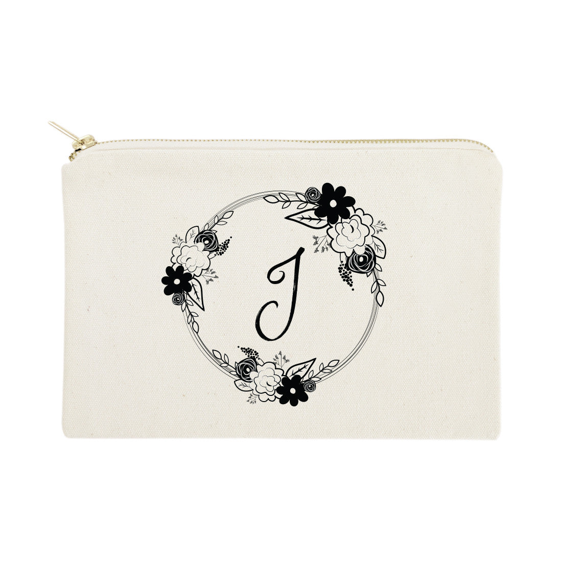 Personalized Monogram Floral Cosmetic Bag and Travel Make Up Pouch by The Cotton & Canvas Co.