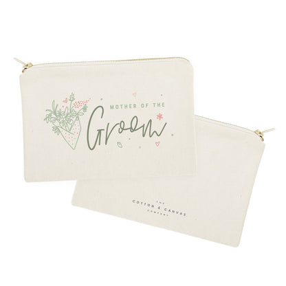 Floral Mother of the Groom Cotton Canvas Cosmetic Bag by The Cotton & Canvas Co.