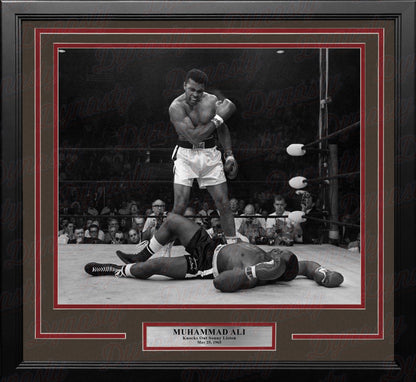 Muhammad Ali Knocks Out Sonny Liston Framed Boxing Photo
