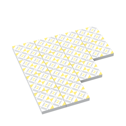 Yellow, Gray & White Tile for Floor & Wall - Custom Printed - Made with LEGO®