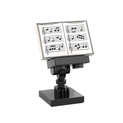Music Stand with Sheet Music - Custom Set - Made with LEGO® Parts
