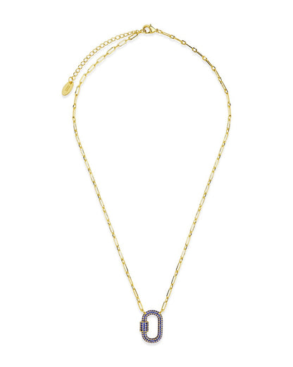 Pave CZ Carabiner Lock Necklace by Sterling Forever