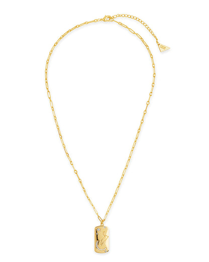 CZ Constellation Dog Tag Pendant Necklace by Sterling Forever