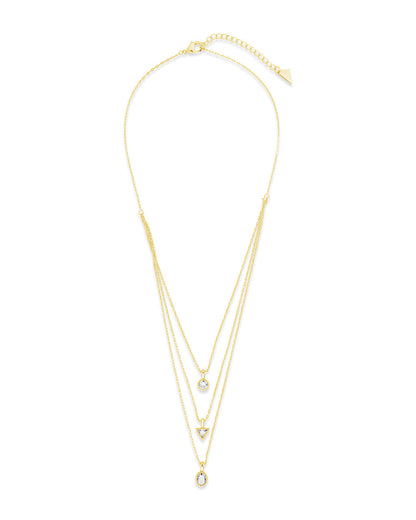 Julie CZ & Layered Chain Necklace by Sterling Forever