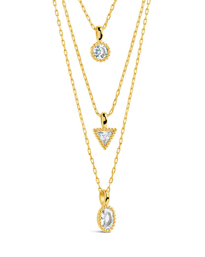 Julie CZ & Layered Chain Necklace by Sterling Forever