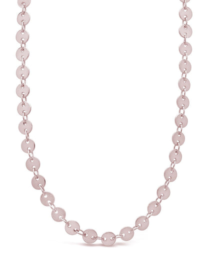 Mini Round Disk Chain Necklace by Sterling Forever