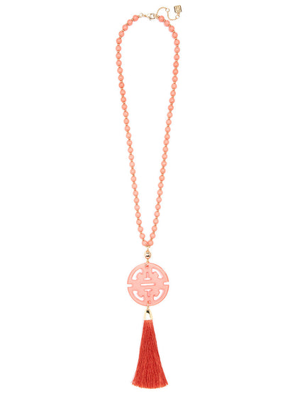 Nellie Tassel Pendant Necklace by ZENZII