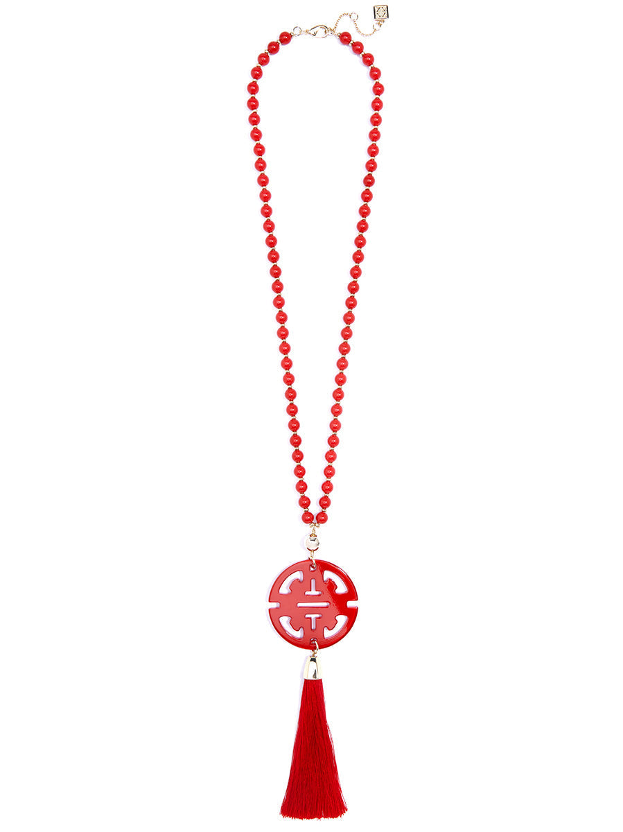 Nellie Tassel Pendant Necklace by ZENZII
