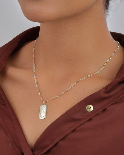 CZ Constellation Dog Tag Pendant Necklace by Sterling Forever