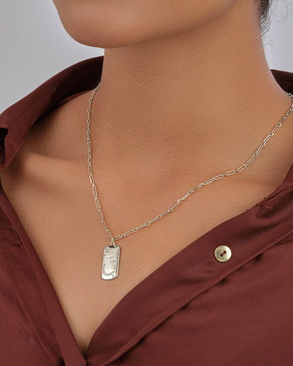 CZ Constellation Dog Tag Pendant Necklace by Sterling Forever