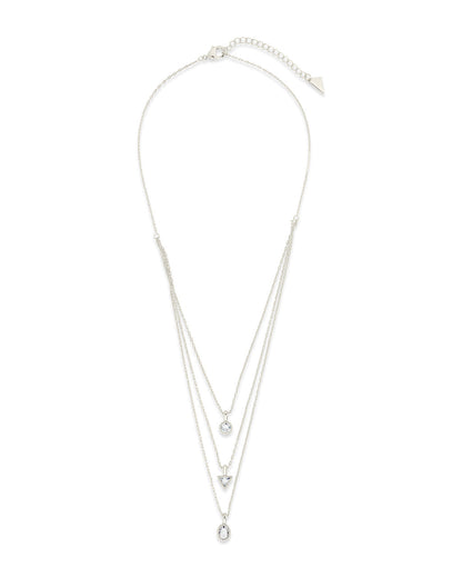Julie CZ & Layered Chain Necklace by Sterling Forever