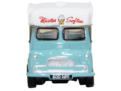 Bedford CA Ice Cream Van "Mister Softee" Light Blue with White Top 1/148 (N) Scale Diecast Model Car by Oxford Diecast