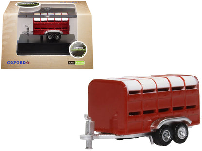 Livestock Trailer Red 1/148 (N) Scale Diecast Model Car by Oxford Diecast  free shipping USA