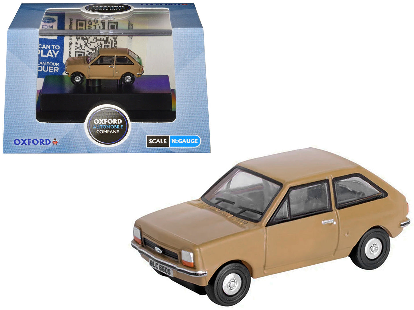 Ford Fiesta Mk1 RHD (Right Hand Drive) Nevada Beige 1/148 (N) Scale Diecast Model Car by Oxford Diecast  free shipping USA