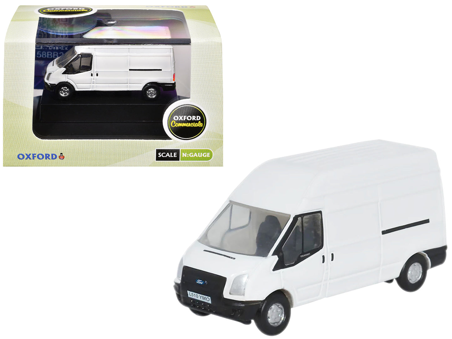 2006 Ford Transit LWB High Roof Van White 1/148 (N) Scale Diecast Model Car by Oxford Diecast  free shipping USA