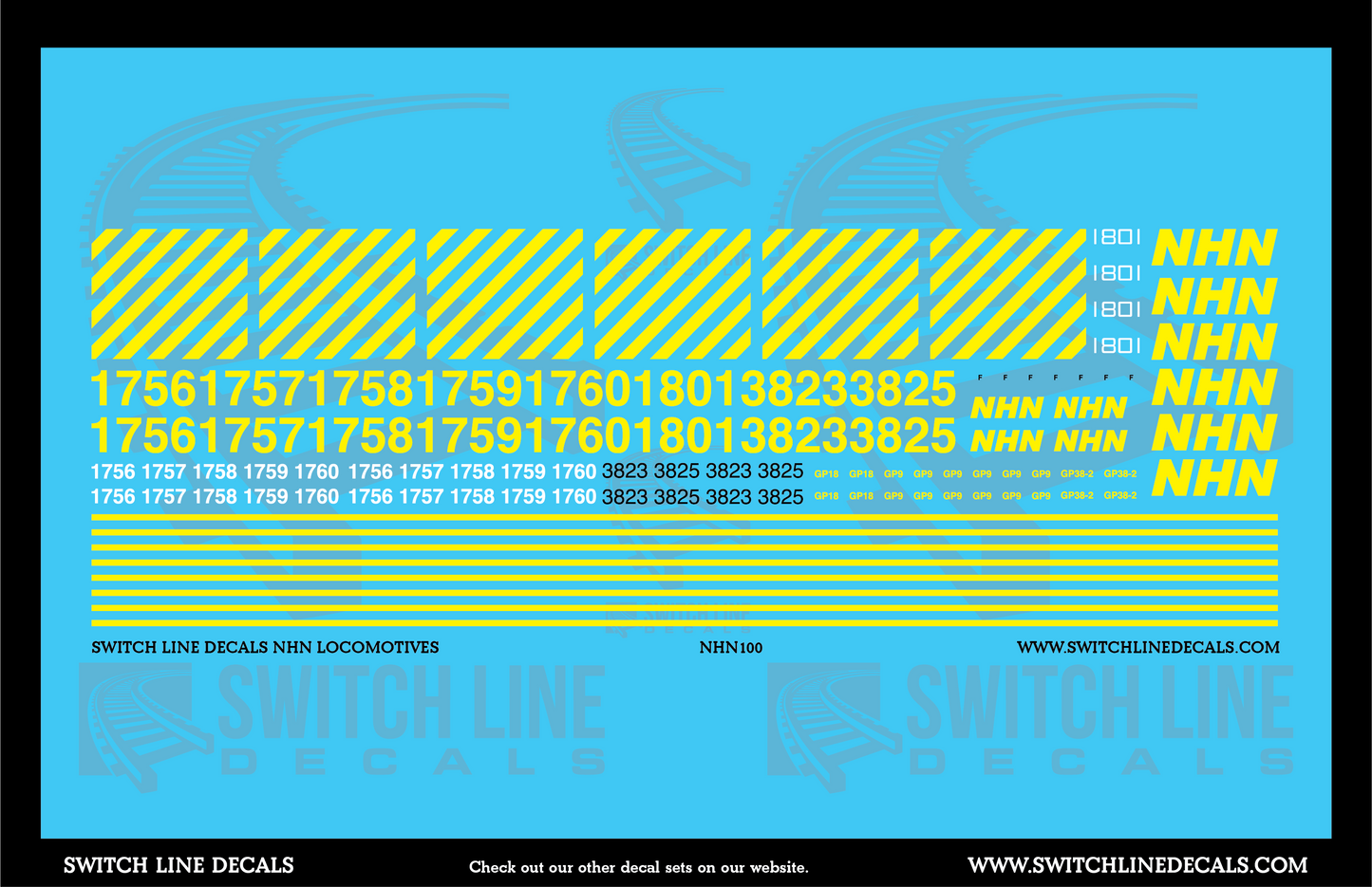 N Scale New Hampshire North Coast NHN Locomotives Decal Set