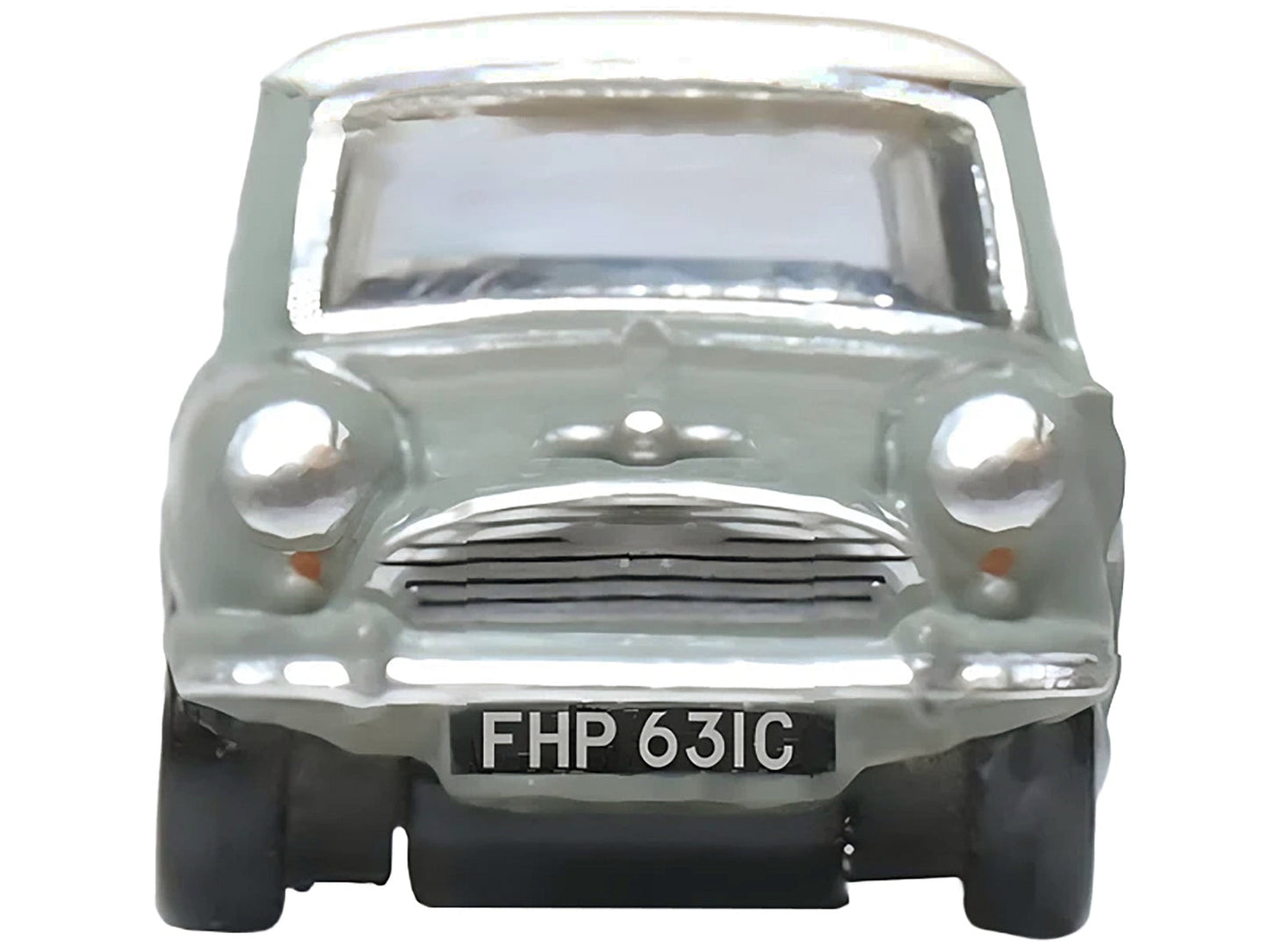 Mini Classic Tweed Gray with Cream Top 1/148 (N) Scale Diecast Model Car by Oxford Diecast