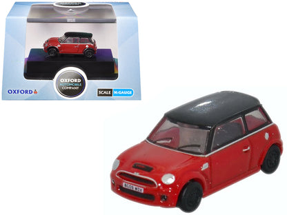 Mini Cooper S RHD (Right Hand Drive) Chili Red with Black Top 1/148 (N) Scale Diecast Model Car by Oxford Diecast  free shipping USA
