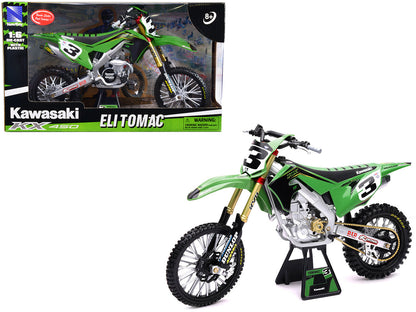 Kawasaki KX 450F Dirt Bike Motorcycle #3 Eli Tomac Green and Black "Kawasaki Racing Team" 1/6 Diecast Model by New Ray  free shipping USA