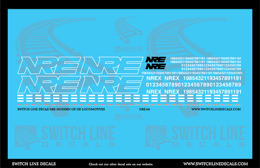 N Scale NRE Modern Railroad GP/SD Locomotives Decal Set