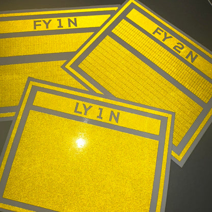 HO Scale Railroad Freight Car Bright Yellow Reflective Markings Set