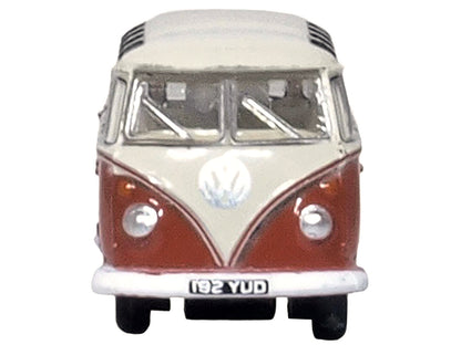 Volkswagen T1 Samba Bus Sealing Wax Red and Gray 1/148 (N) Scale Diecast Model Car by Oxford Diecast