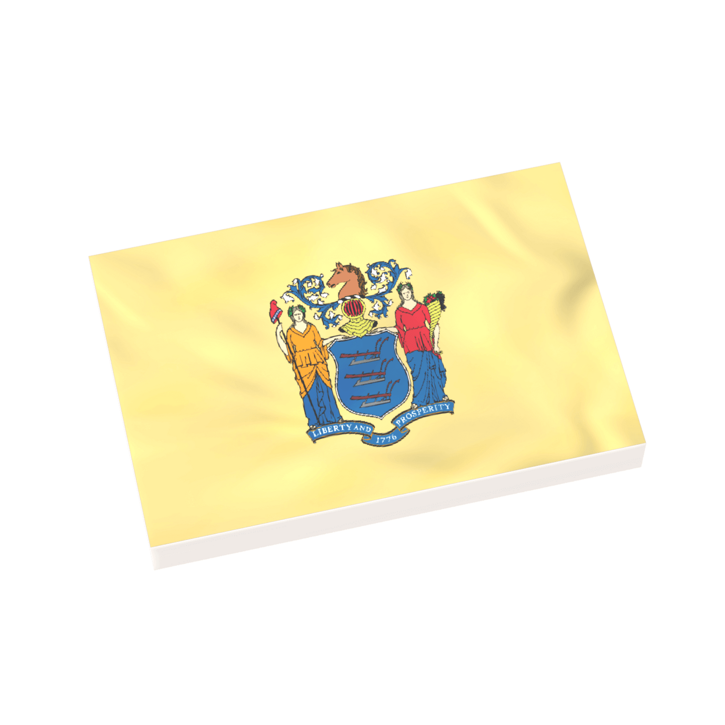 New Jersey State Flag - Custom Printed LEGO® - Made Using a LEGO® Tile