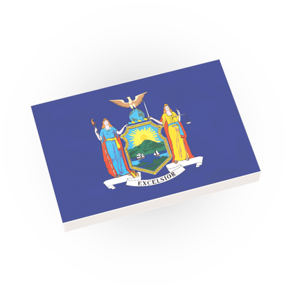 New York State Flag - Custom Printed - Made Using a LEGO® Tile