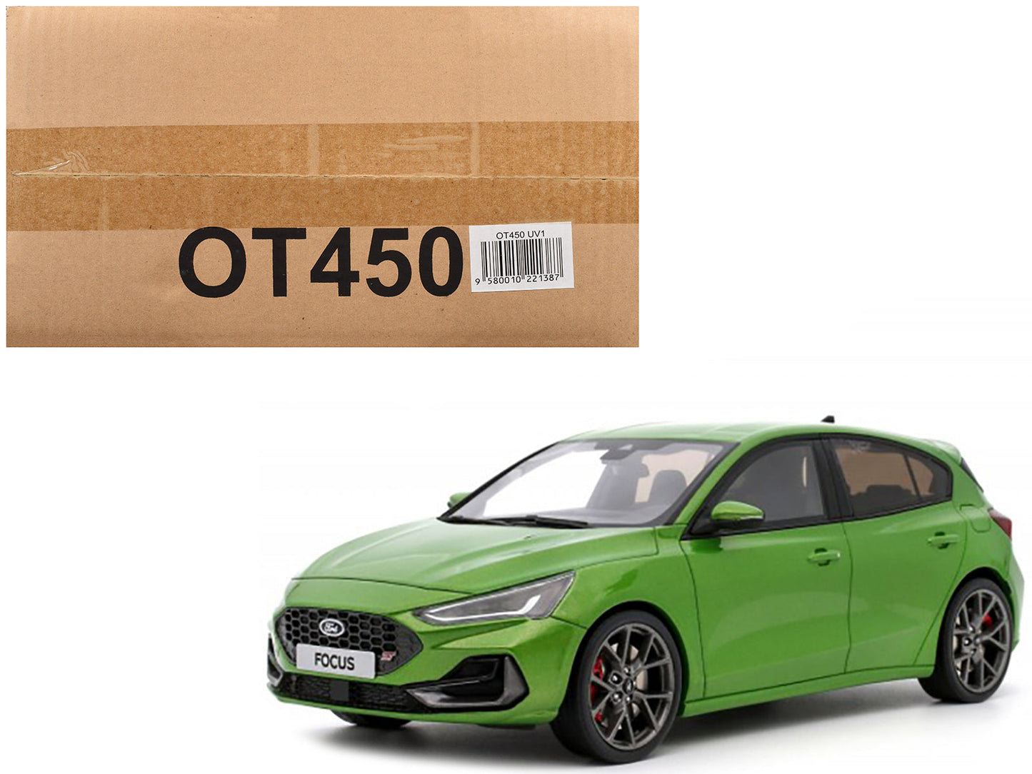 2022 Ford Focus MK5 ST Phase 2 Mean Green Metallic Limited Edition to 2000 pieces Worldwide 1/18 Model Car by Otto Mobile  free shipping USA