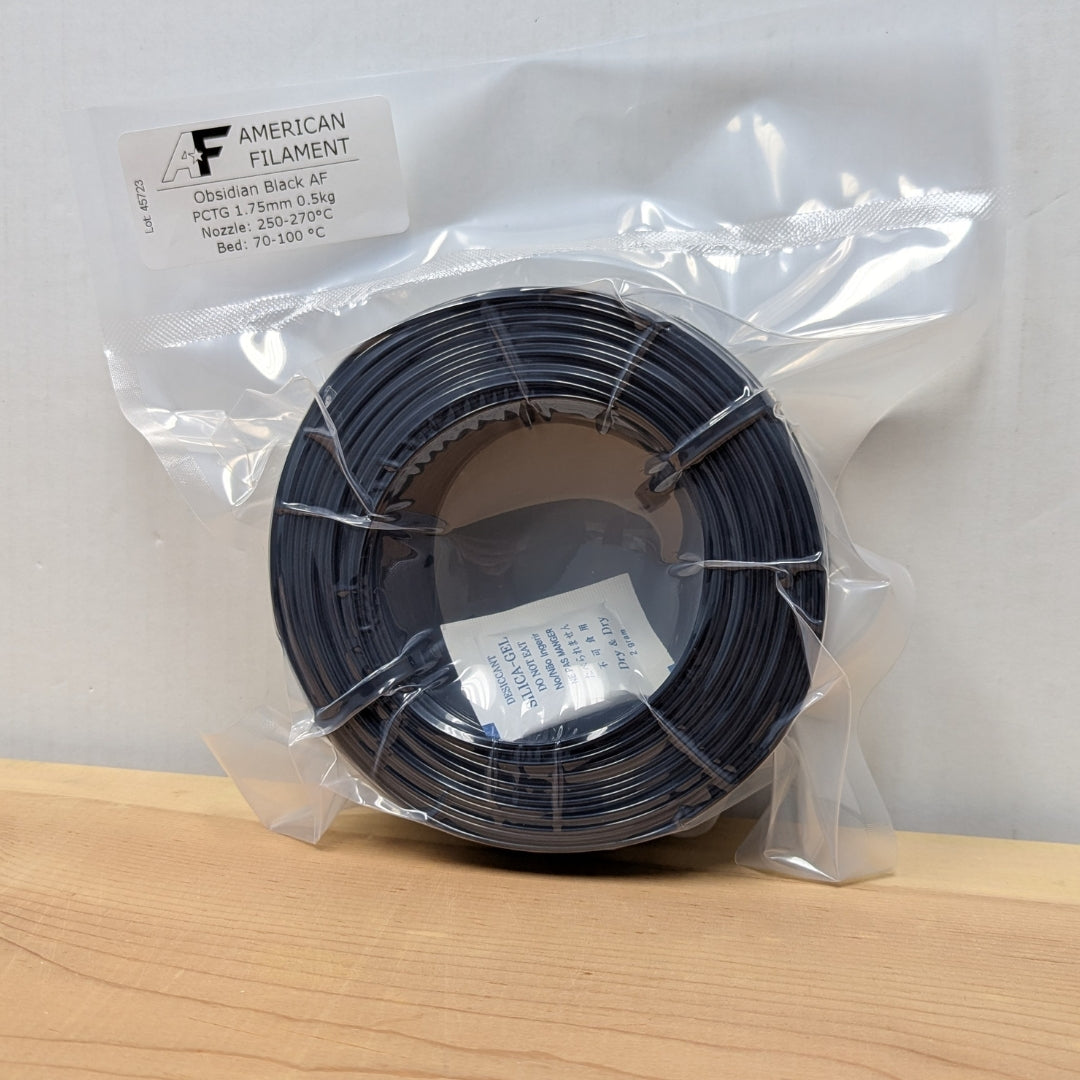 Obsidian Black AF 1.75mm PCTG Filament Made in the USA!