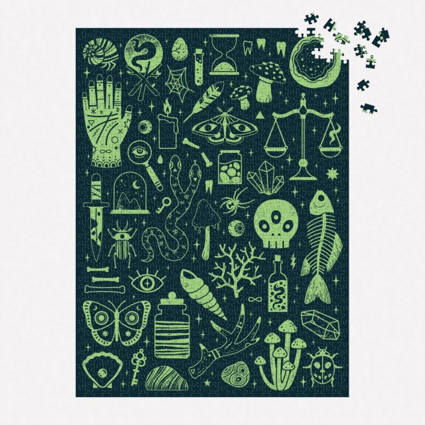 Occult & Curious 1000 Piece Glow in the Dark Jigsaw Puzzle Galison