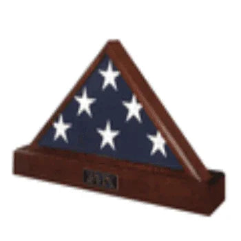 Military Flag Case And Pedestal Urn - Walnut