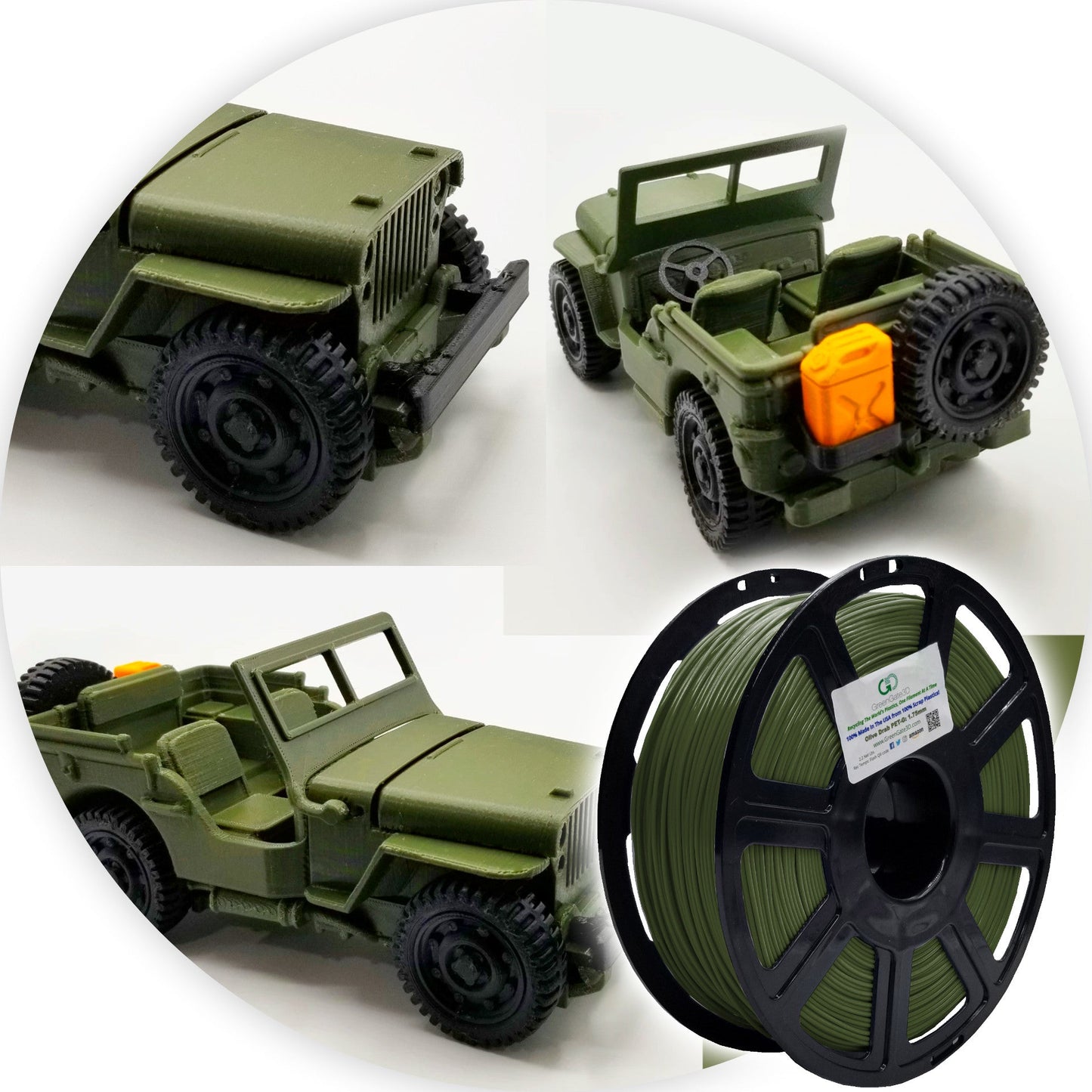 Olive Drab: Recycled PET-G