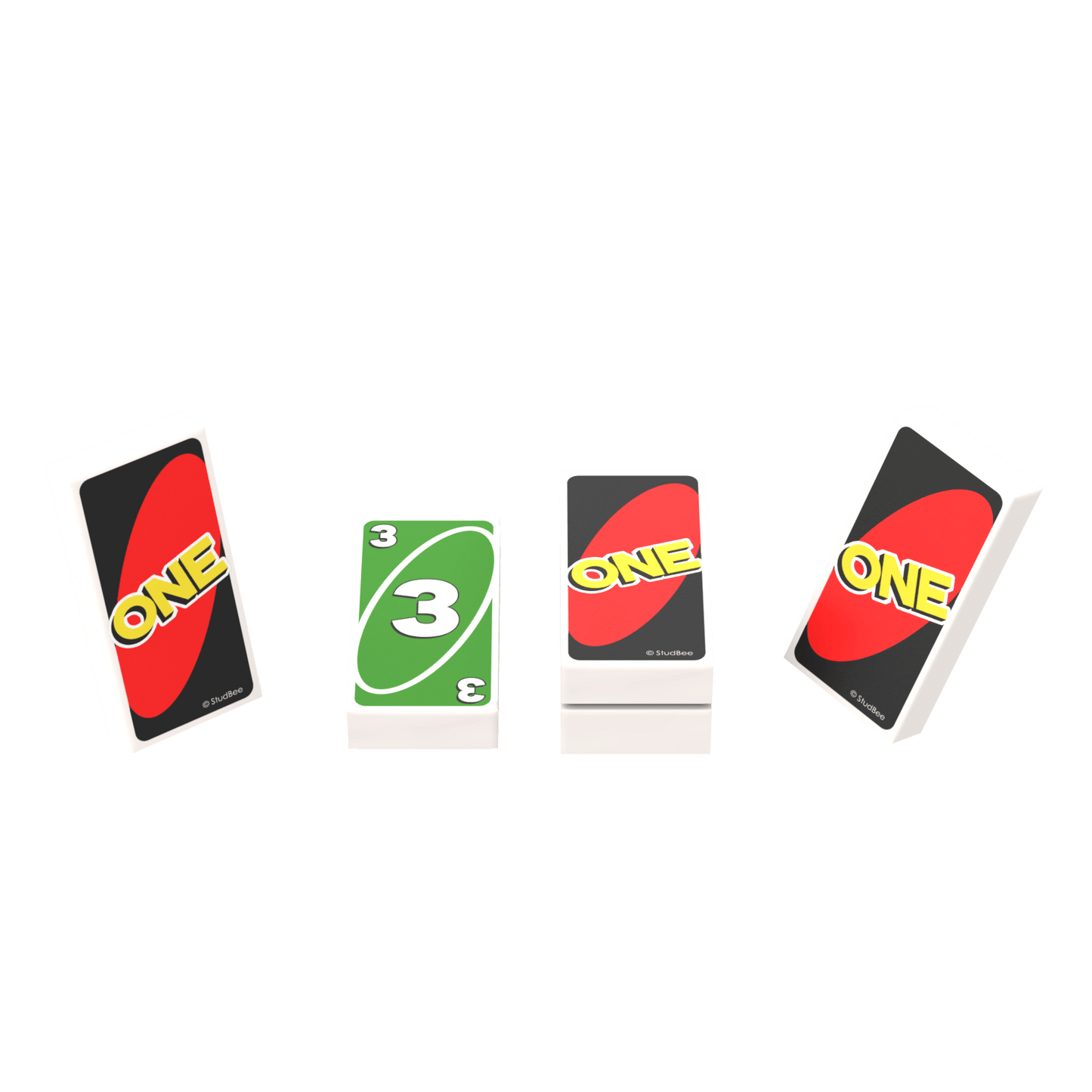 "One" Card Game Set - Custom Printed 1x2 Tiles - Made with LEGO® Parts